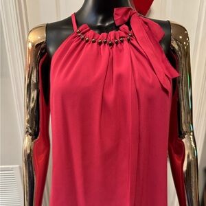 Elegant Red Halter Neck Blouse